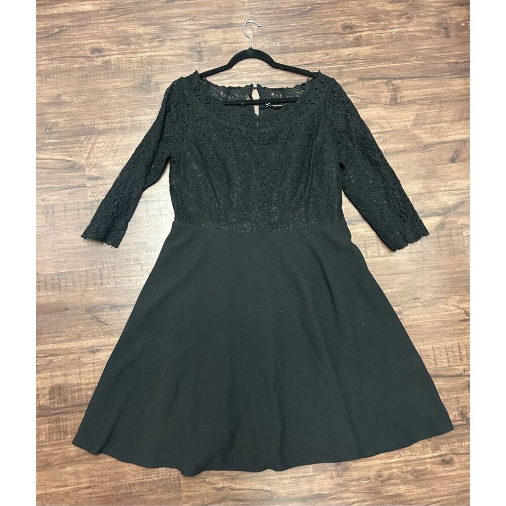 Karl Lagerfeld Black A-Line Lace Dress, Sz XL